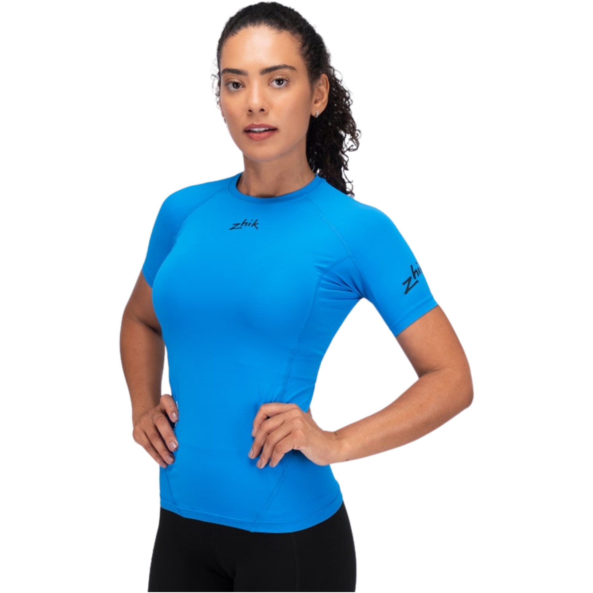 2026 Zhik Womens Eco Spandex LT Short Sleeve Baselayer Top DTP-0167-W-CYA - Cyan